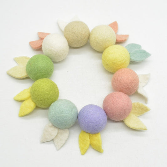 (2) Felt Bunny balls - 3.5cm
